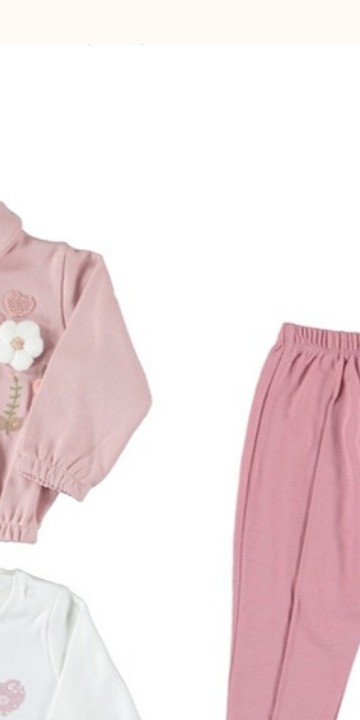 Sweet Meadow 3-Piece Baby Outfit Set - Pink