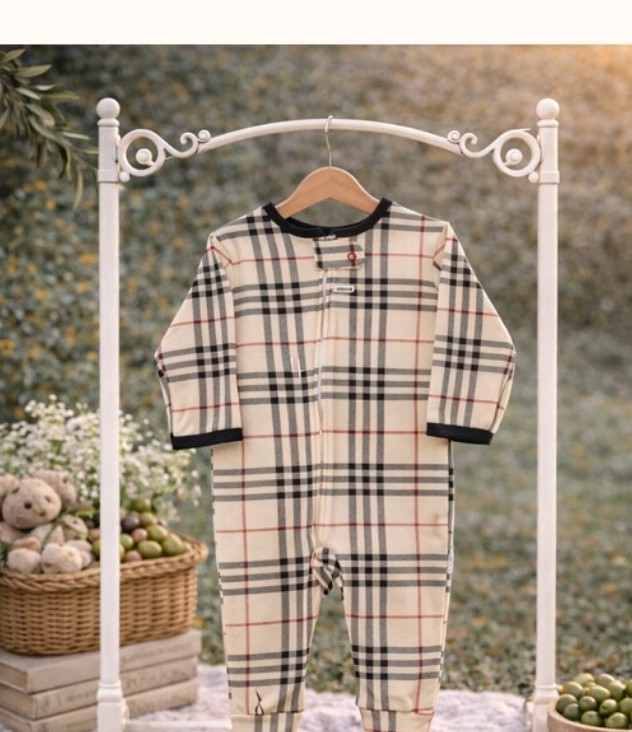 Classic Check Zip Baby Onesie