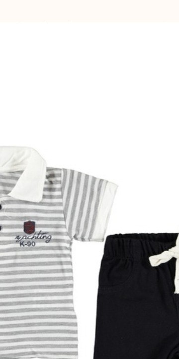 Little Sailor Stripe Polo Set