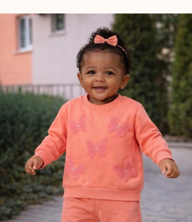 Peachy Butterfly Cozy Set