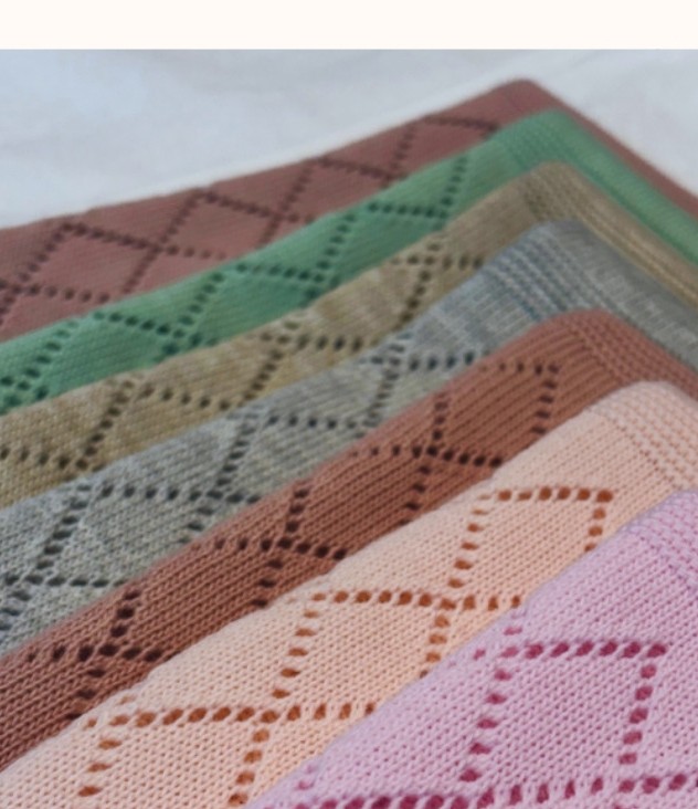 Terracotta Diamond Comfort Knitted Baby Blanket