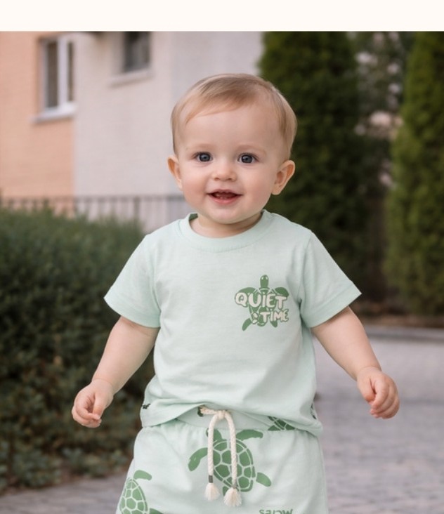 Tiny Turtle "Slow Life" Outfit Set